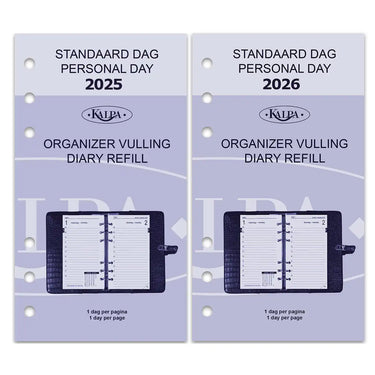 6211-25-26 170 x 95 mm Personal Planner Inserts Daily NL EN 2025 2026